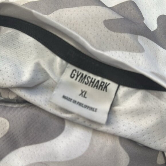 GymShark Men's Light Gray Camo Short Sleeve Tee Shirt Size XL - Picture 5 of 5